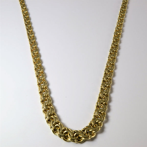 14k Tapered Kings Braid Chain Necklace | 18.5