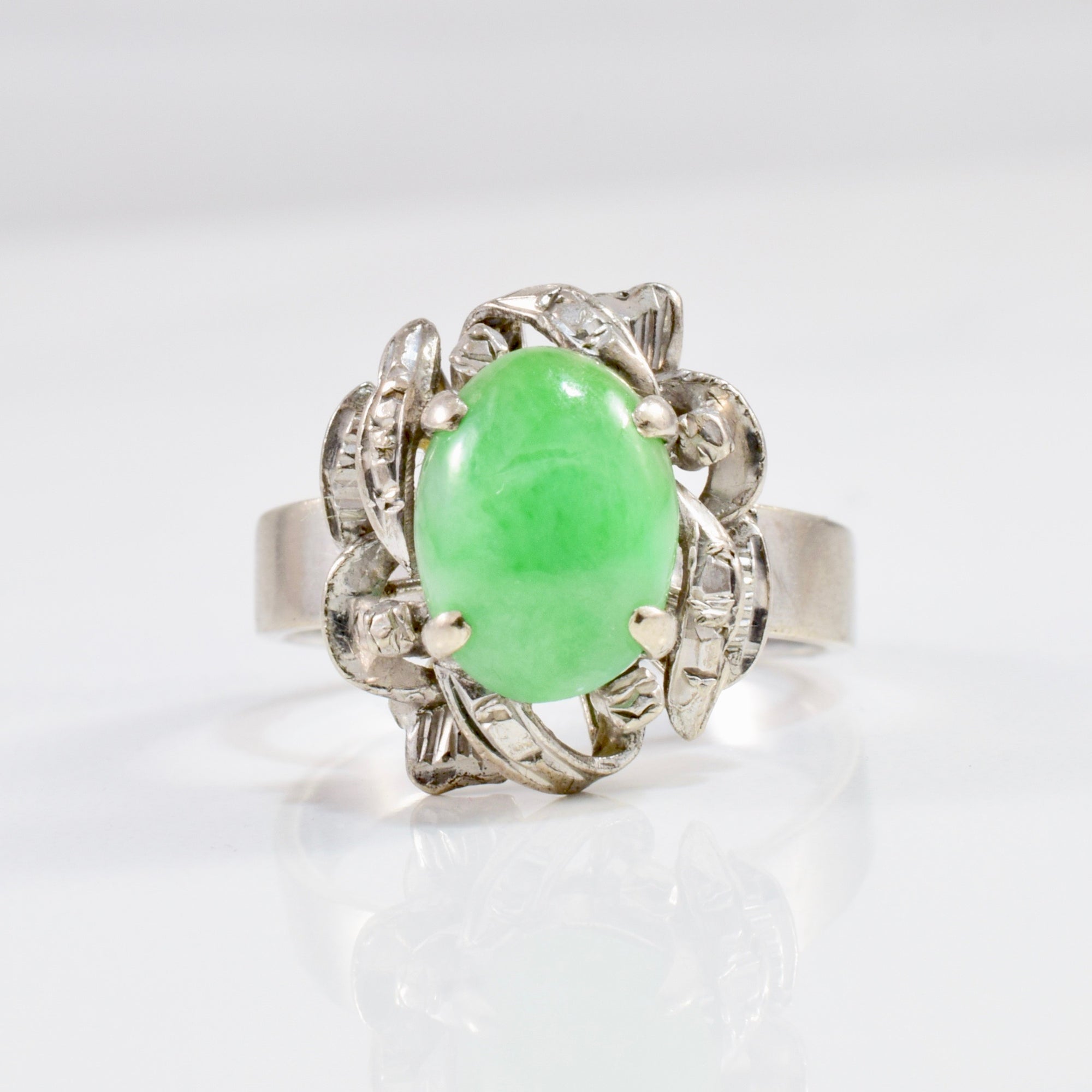 Art Deco Jade Ring | SZ 5 |