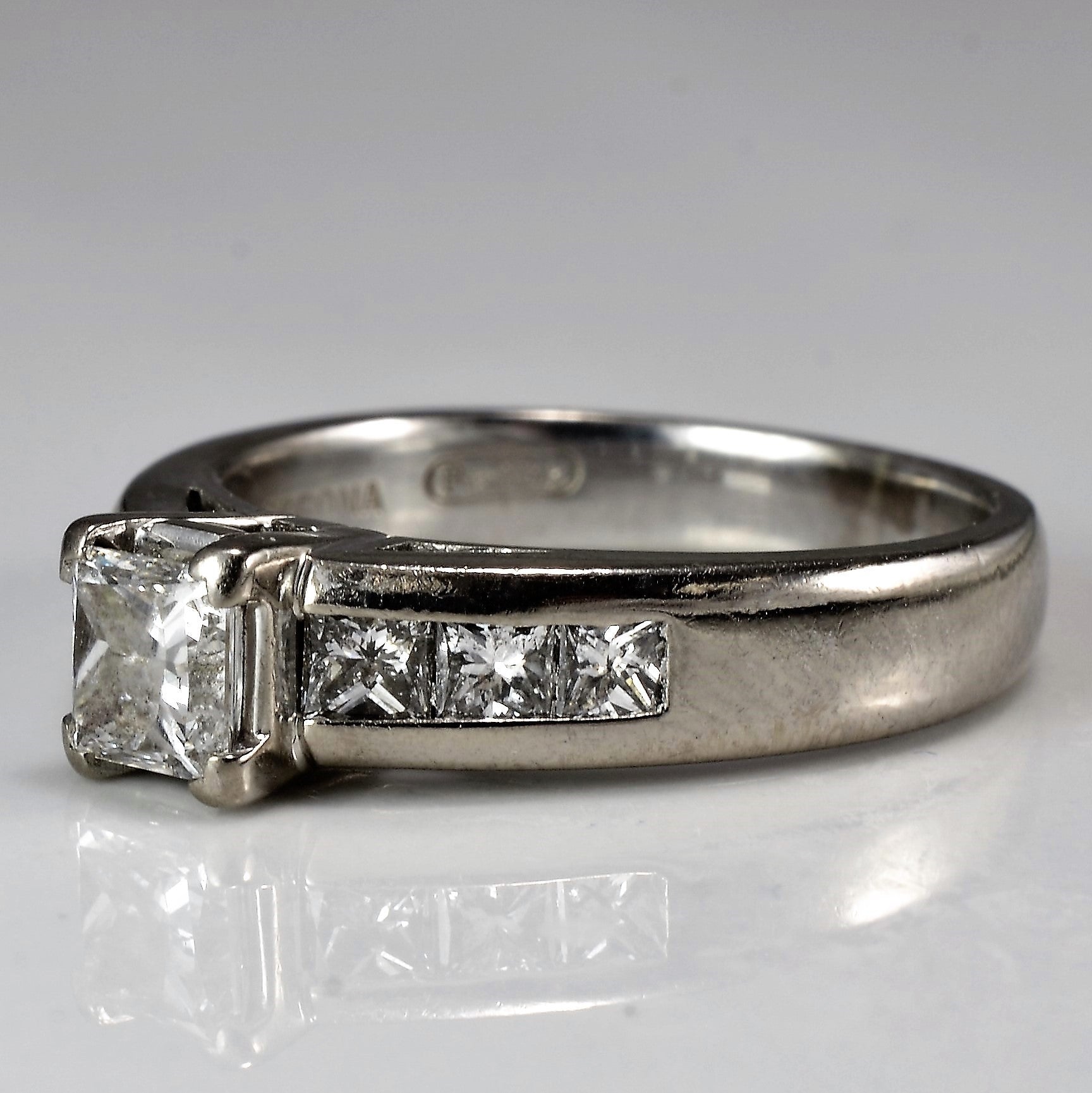 Wide Band Princess Cut Engagement Ring | 1.02 ctw, SZ 6 |