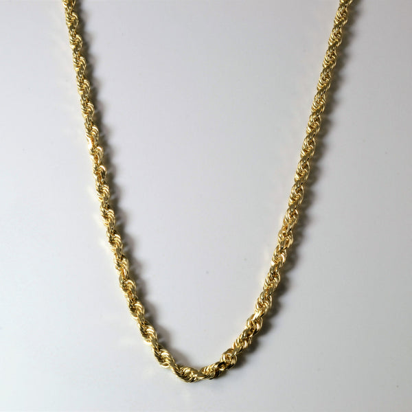 14k Yellow Gold Rope Chain | 30