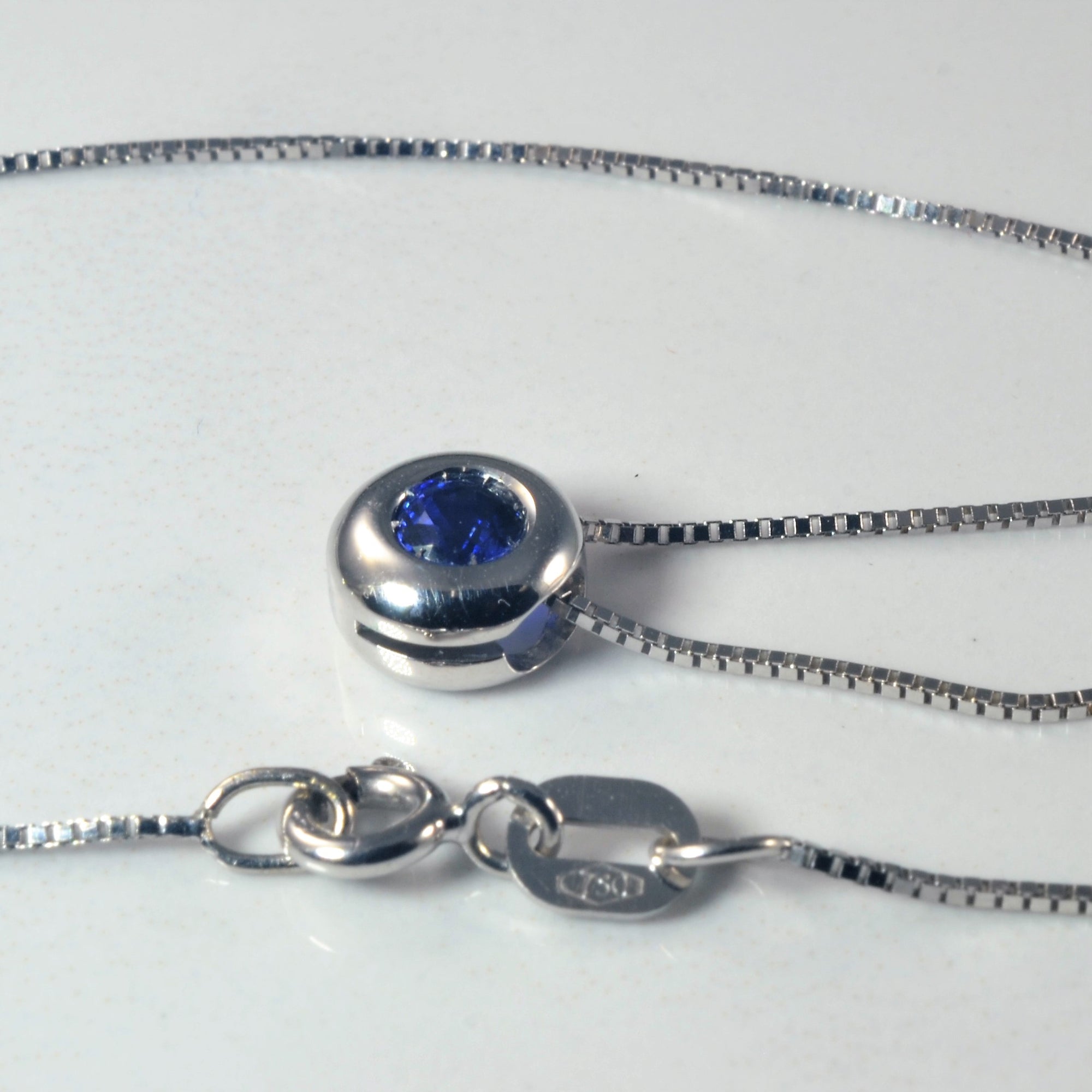 Bezel Set Sapphire Necklace & Earring Set | 0.65ctw | 16