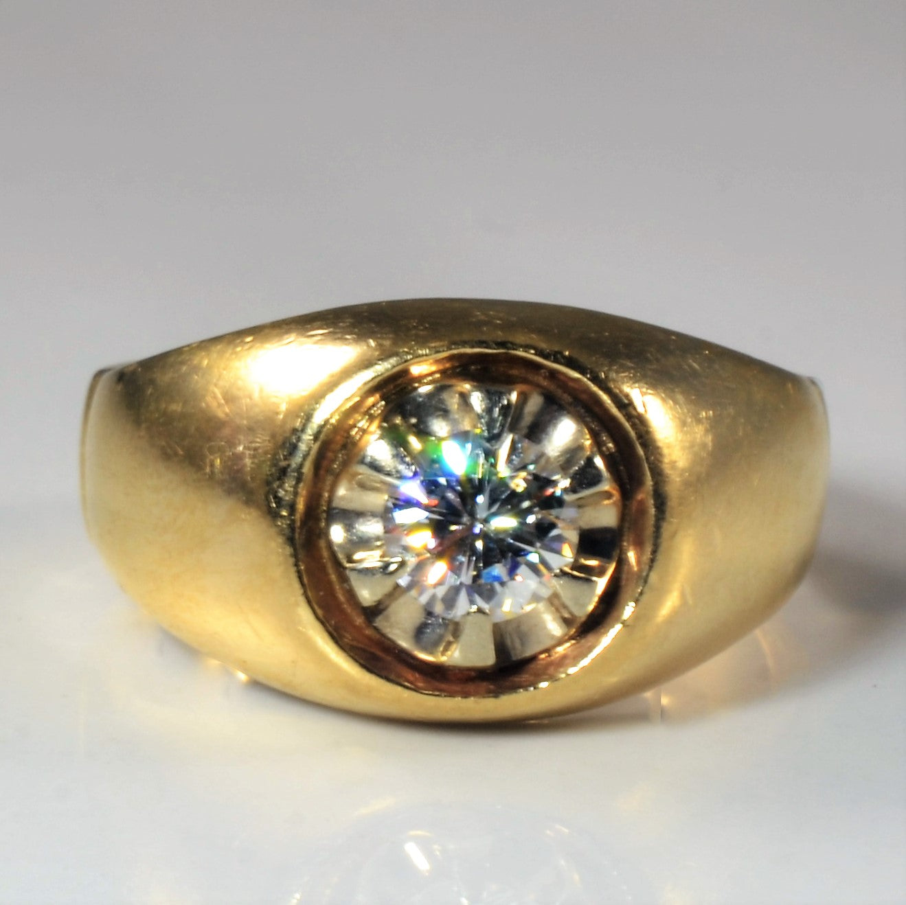 Illusion Solitaire Diamond Wide Ring | 0.55ct | SZ 9.25 |