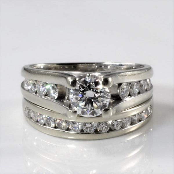 Channel Diamond Wedding Ring Set | 1.42ctw | SZ 5 |