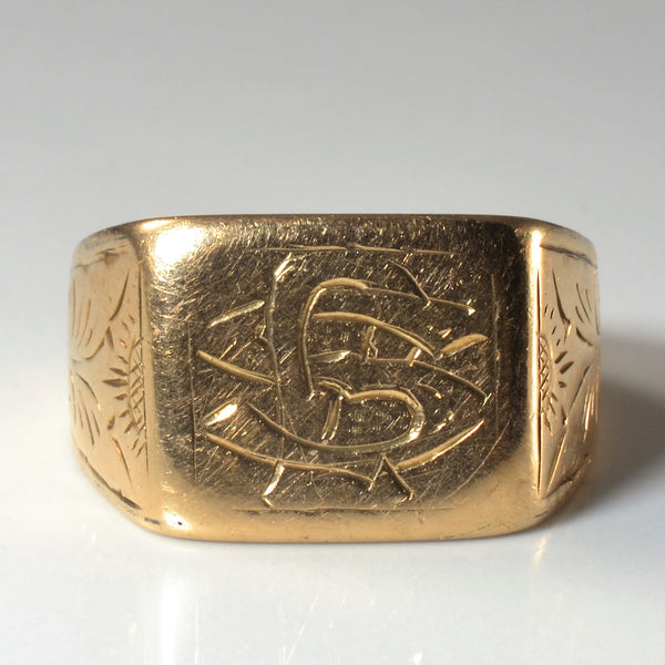 Yellow Gold Signet Ring | SZ 10 |