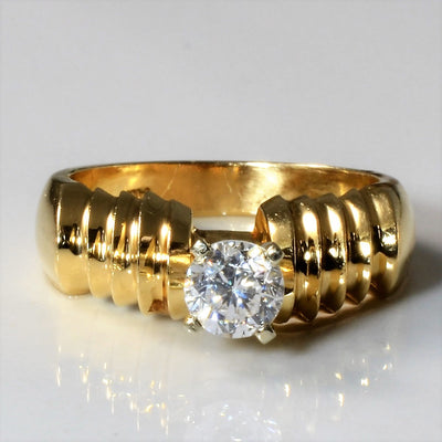Textured Solitaire Diamond Engagement Ring | 0.42ct | SZ 5.75 |