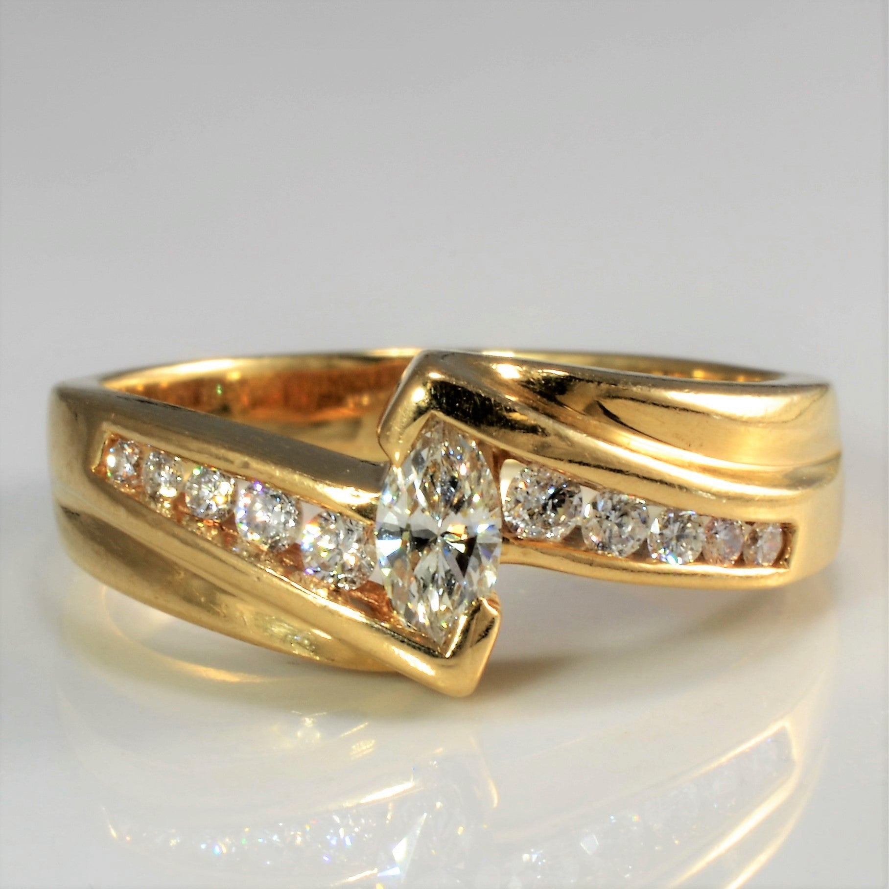Twisted Marquise Channel Set Diamond Ring | 0.34ctw | SZ 7.5 |