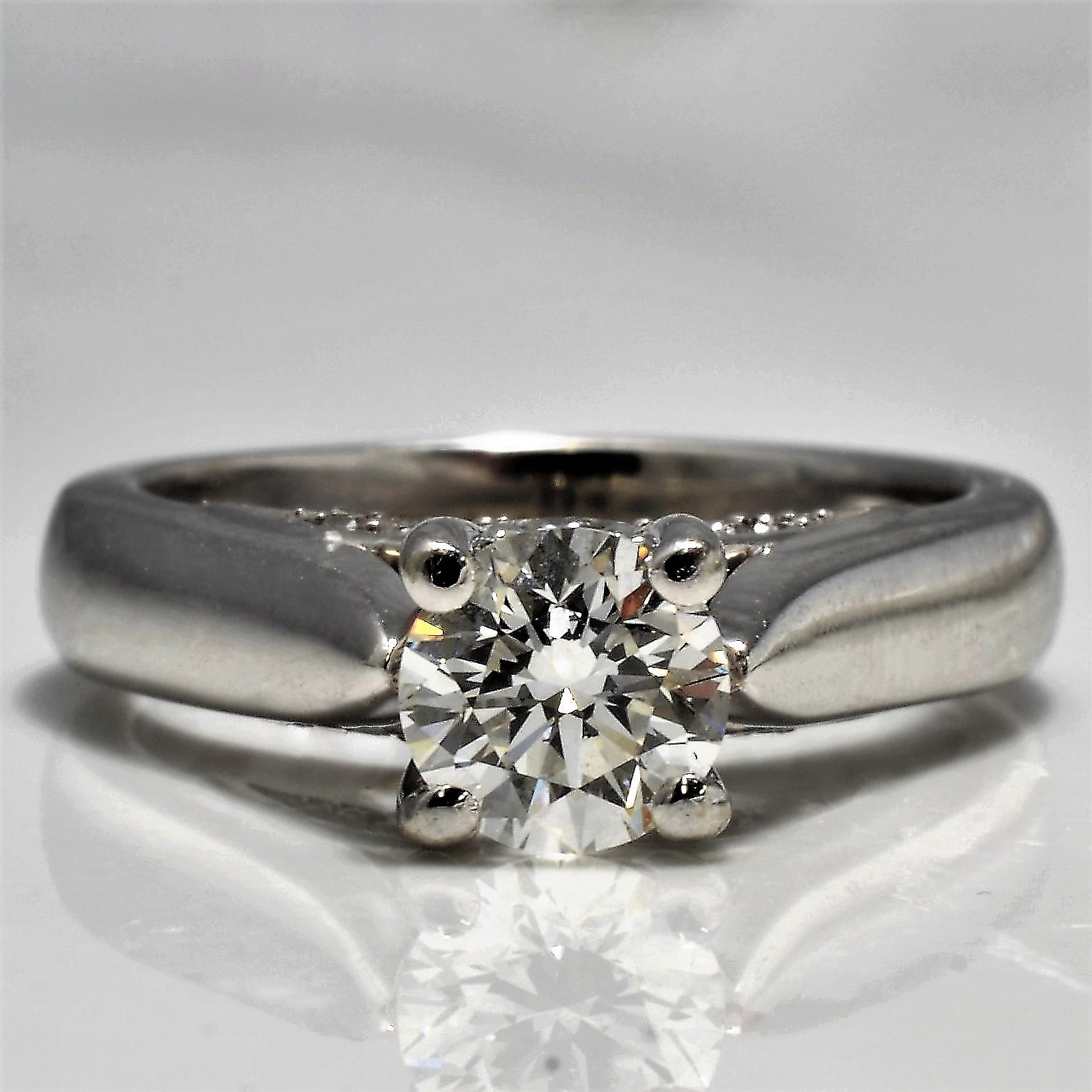 Diamond Accented Cathedral Solitaire Engagement Ring | 0.56 ct, SZ 4 |