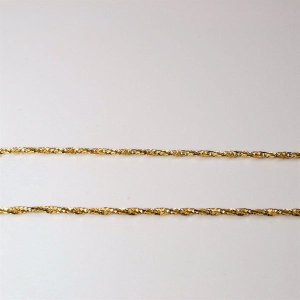 10k Yellow Gold Twisted Wheat Chain | 18