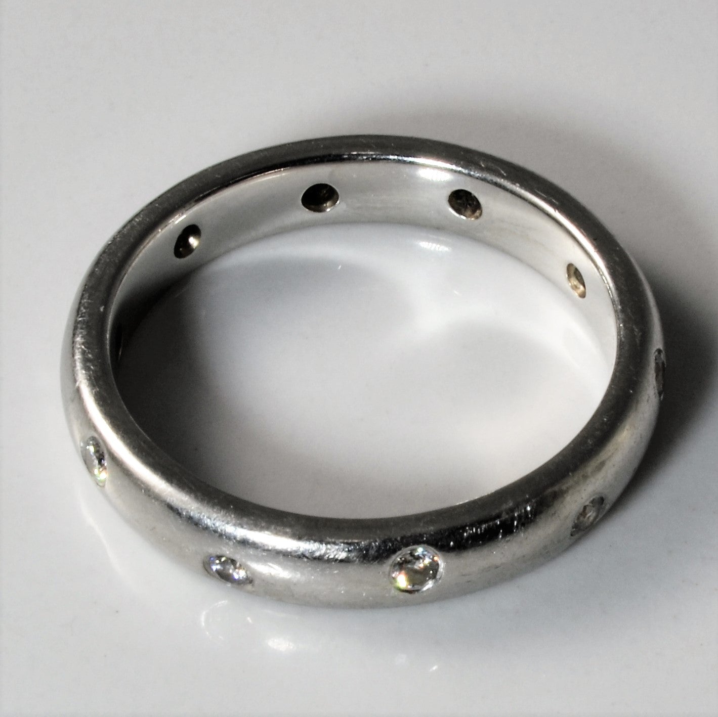Flush Set Diamond Platinum Band | 0.22ctw | SZ 8.25 |