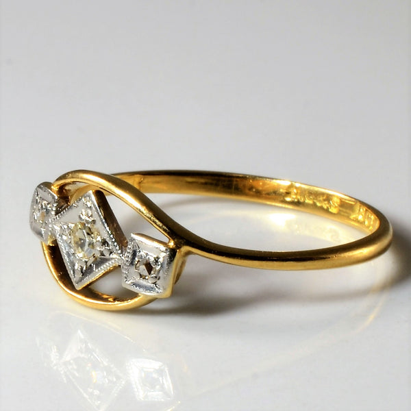 Early 1900s Diamond Bypass Ring | 0.04ctw | SZ 6.75 |