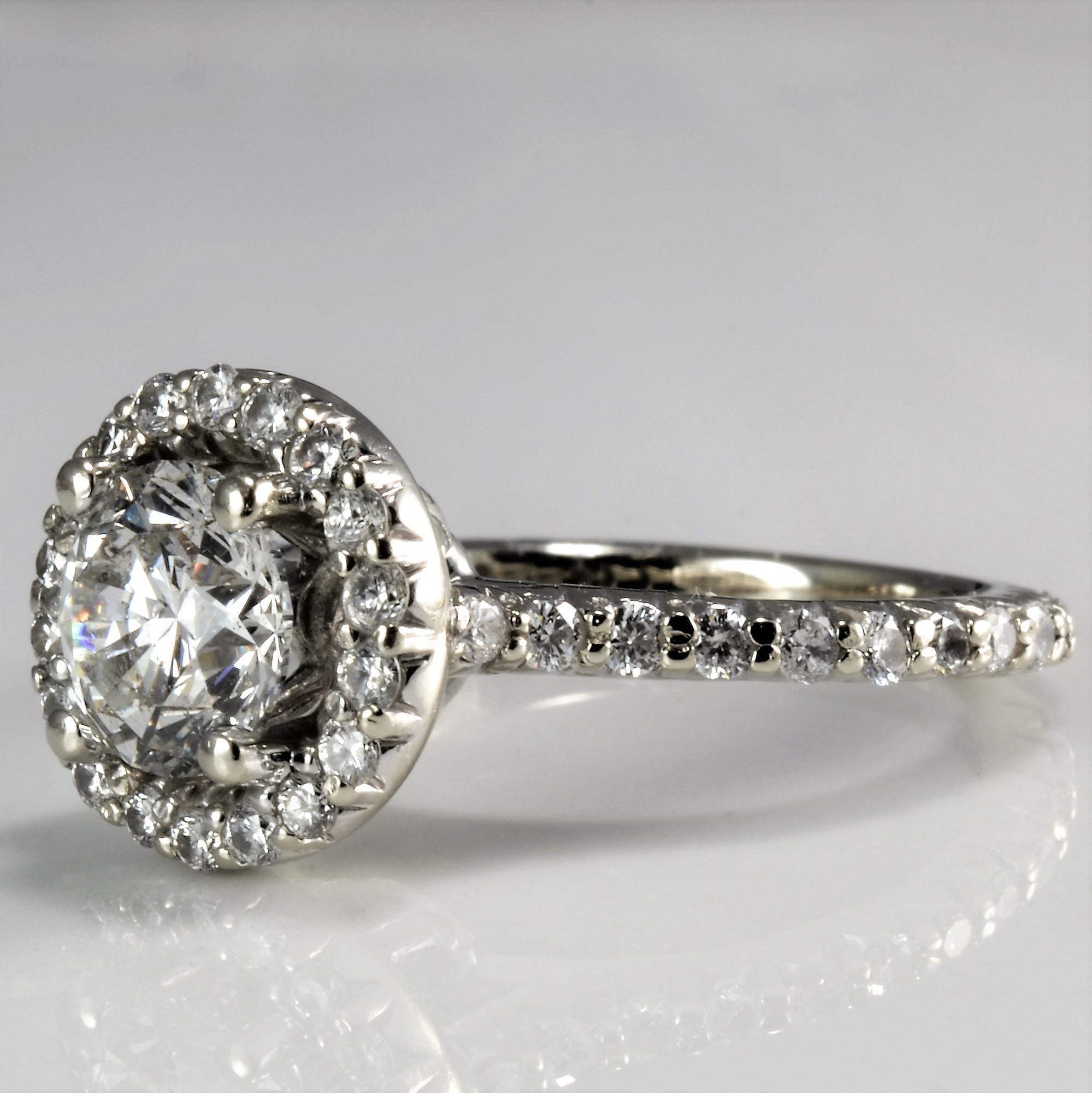 Brilliant Halo Diamond Engagement Ring | 1.43ctw | SZ 4.25 |