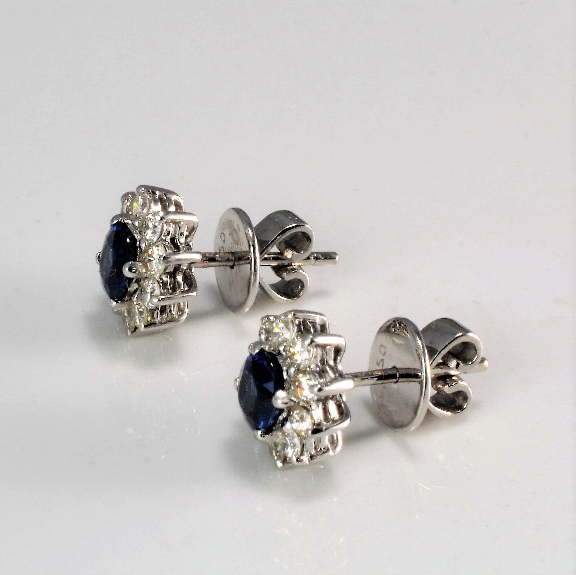 Sapphire & Diamond Cocktail Stud Earrings | 0.56 ctw |