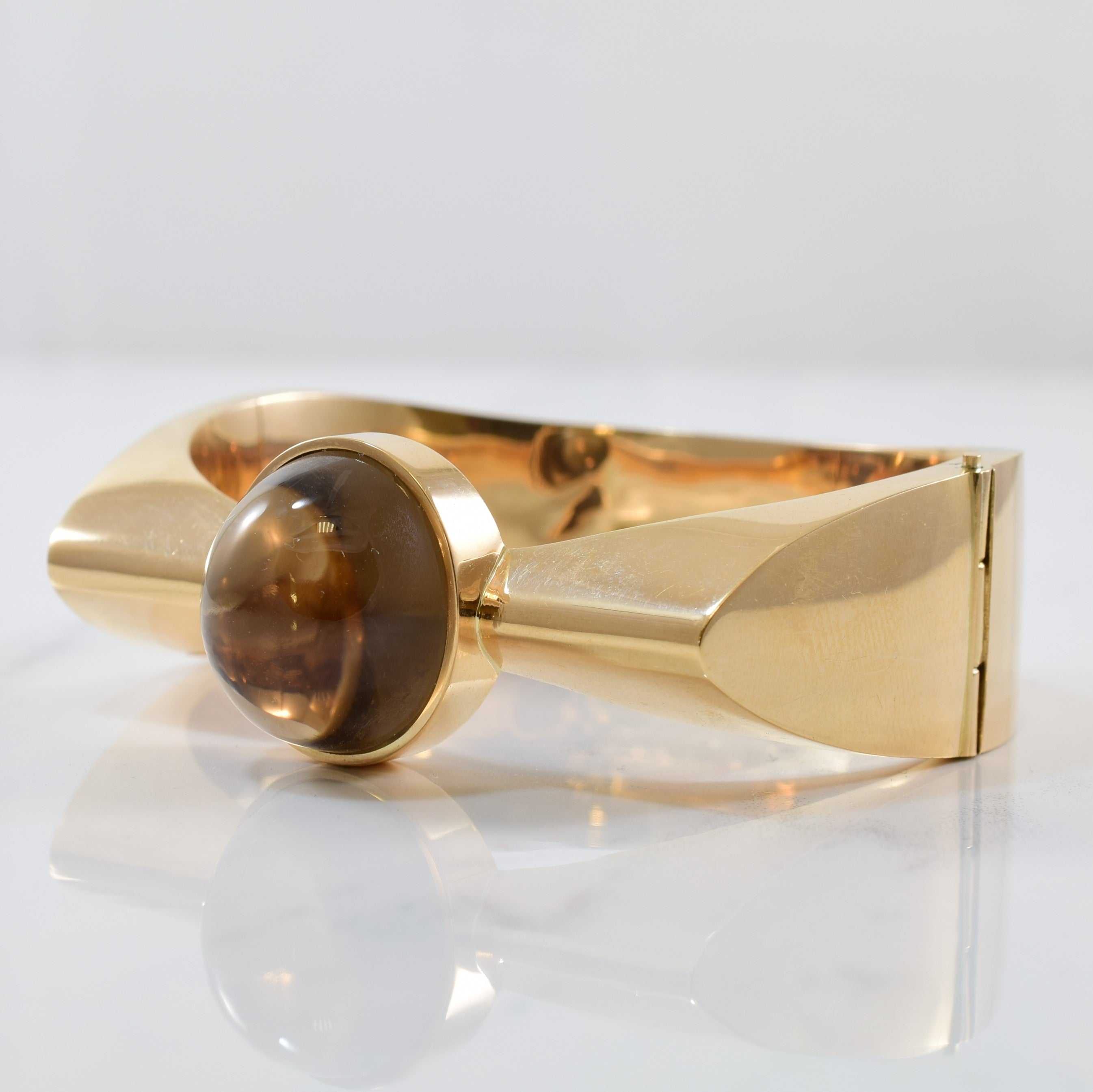 Chunky Smoky Quartz Bangle | 40.00ct | 6" |