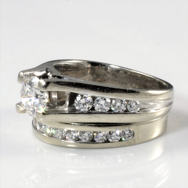 Channel Diamond Wedding Ring Set | 1.42ctw | SZ 5 |