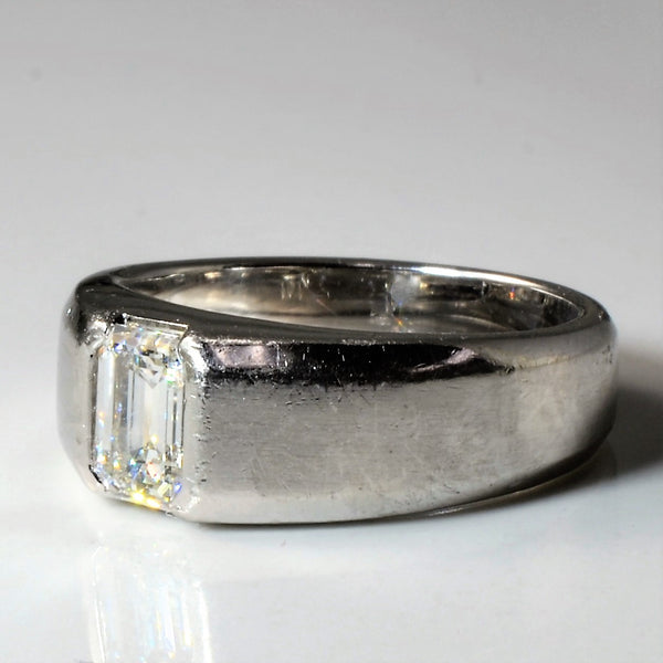 Tapered Bezel Set Emerald Cut Diamond Ring | 1.01ct | SZ 8.25 |