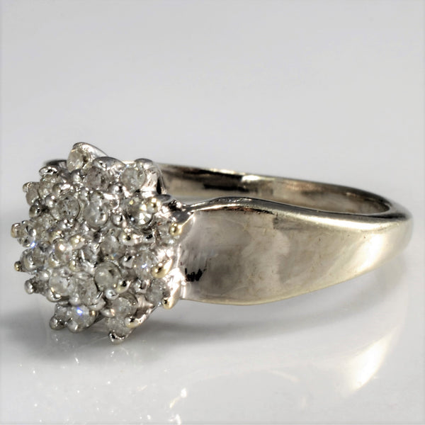 White Gold Diamond Cluster Ring | 0.25 ctw, SZ 4.25 |