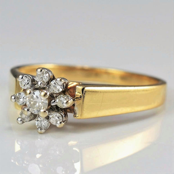 Floral Diamond Cluster Ring | 0.13ctw | SZ 6.25 |