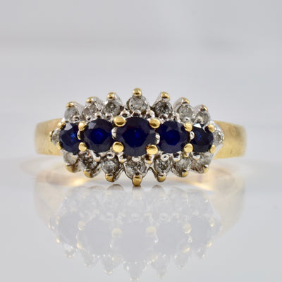 Sapphire and Diamond Ring | 0.16 ctw SZ 6.5 |