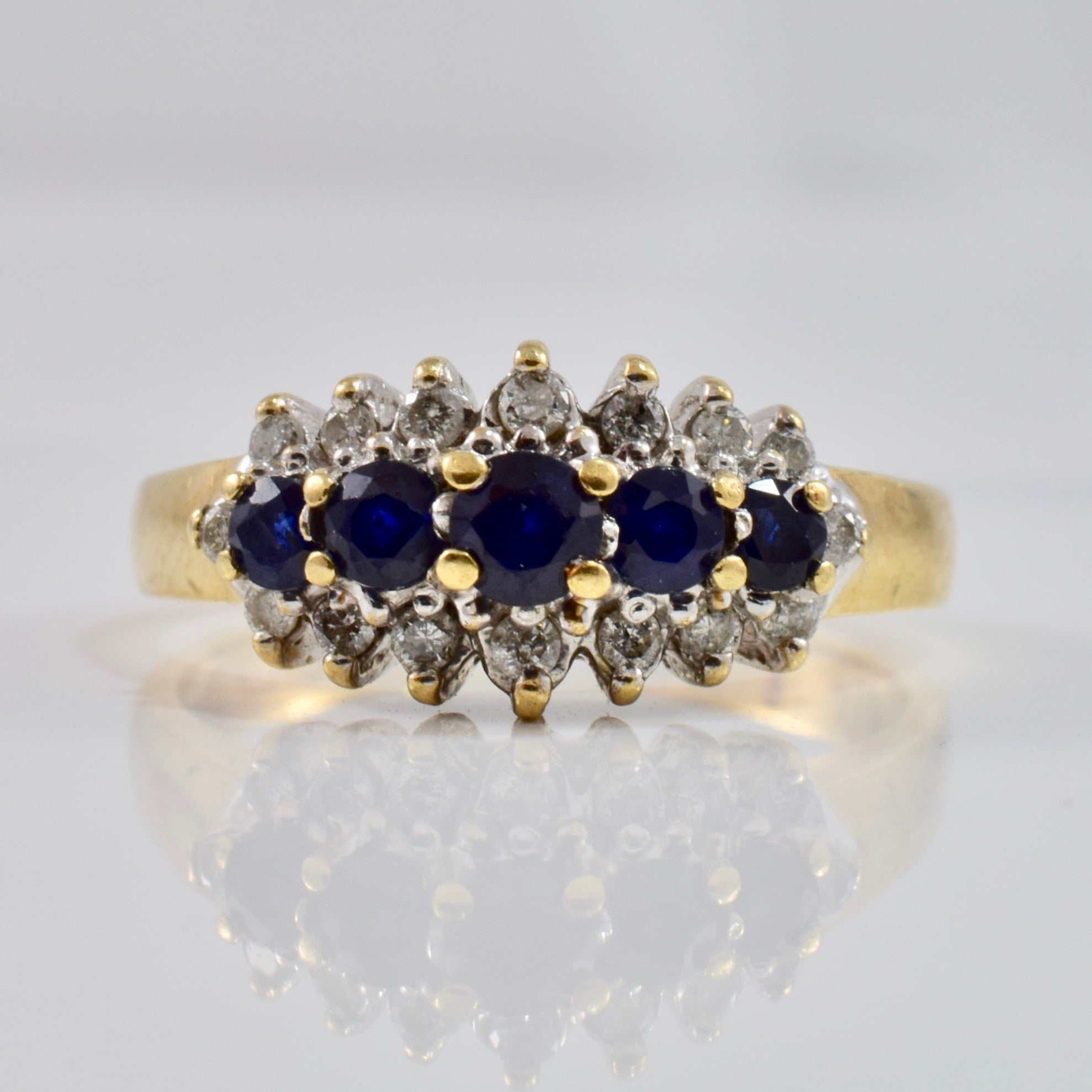 Sapphire and Diamond Ring | 0.16 ctw SZ 6.5 |