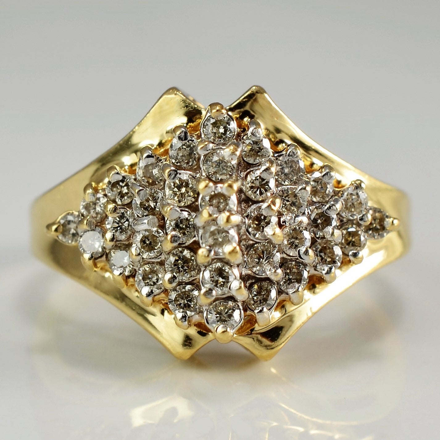 High Set Cluster Cocktail Ring | 0.50 ctw, SZ 6.25 |