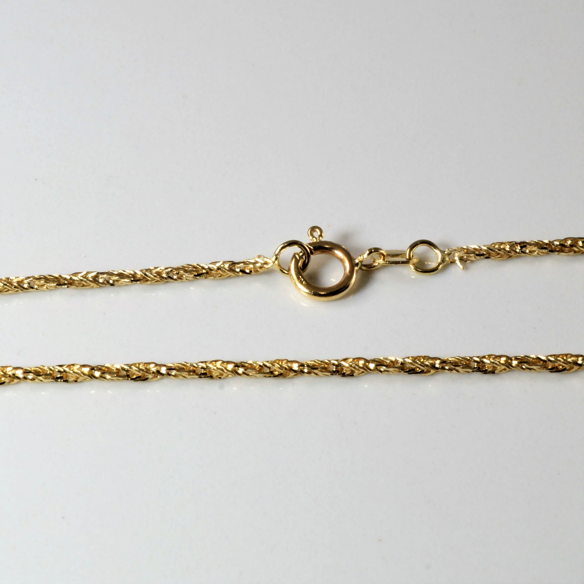 10k Yellow Gold Twisted Wheat Chain | 18