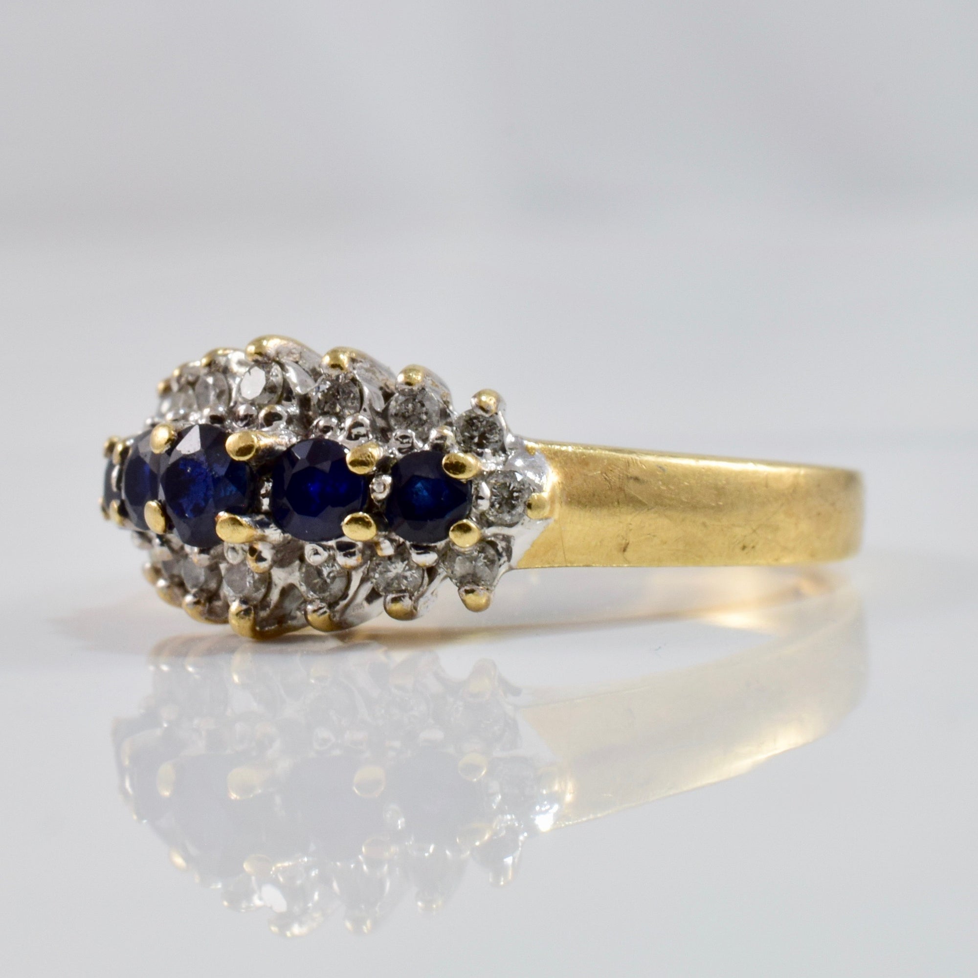 Sapphire and Diamond Ring | 0.16 ctw SZ 6.5 |