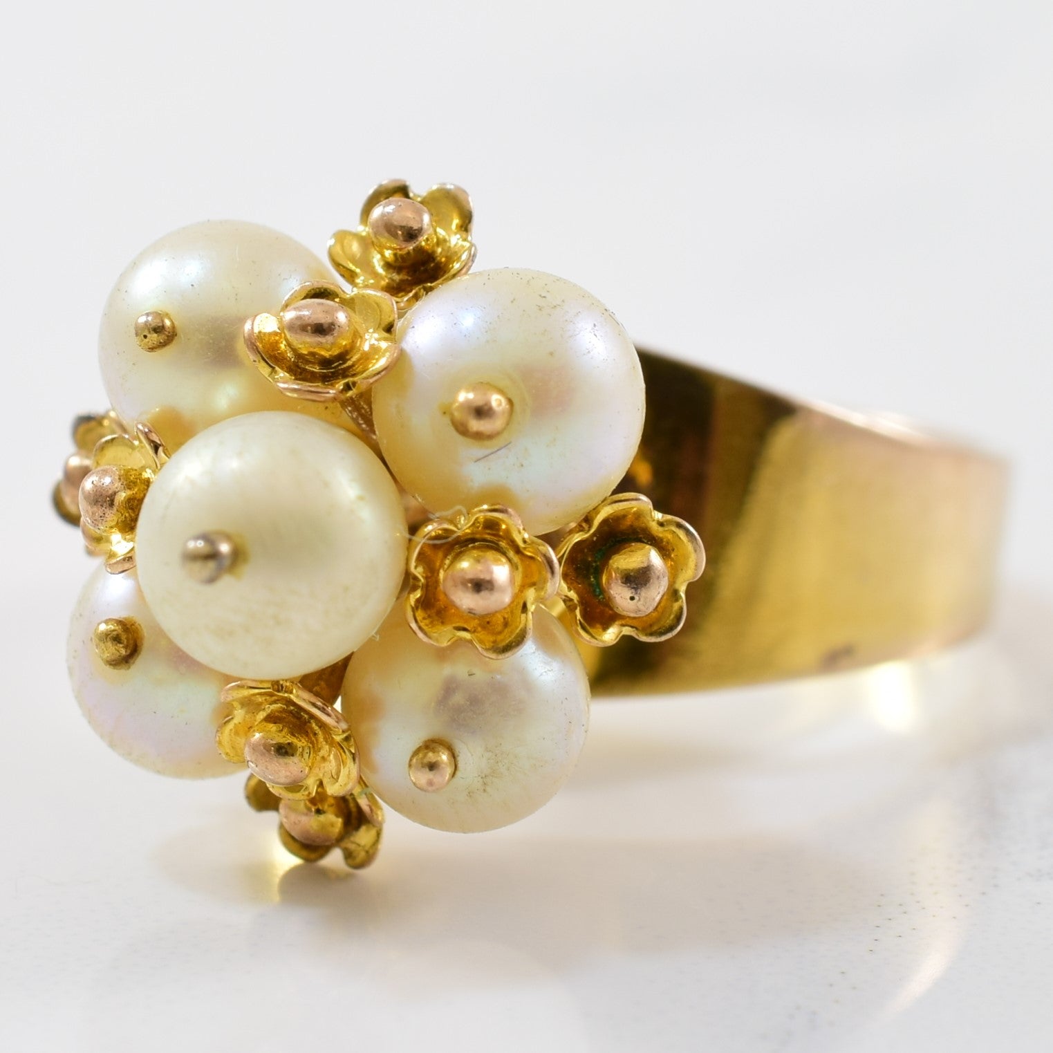 Tall Floral Pearl Ring | 5.75ctw | SZ 6 |