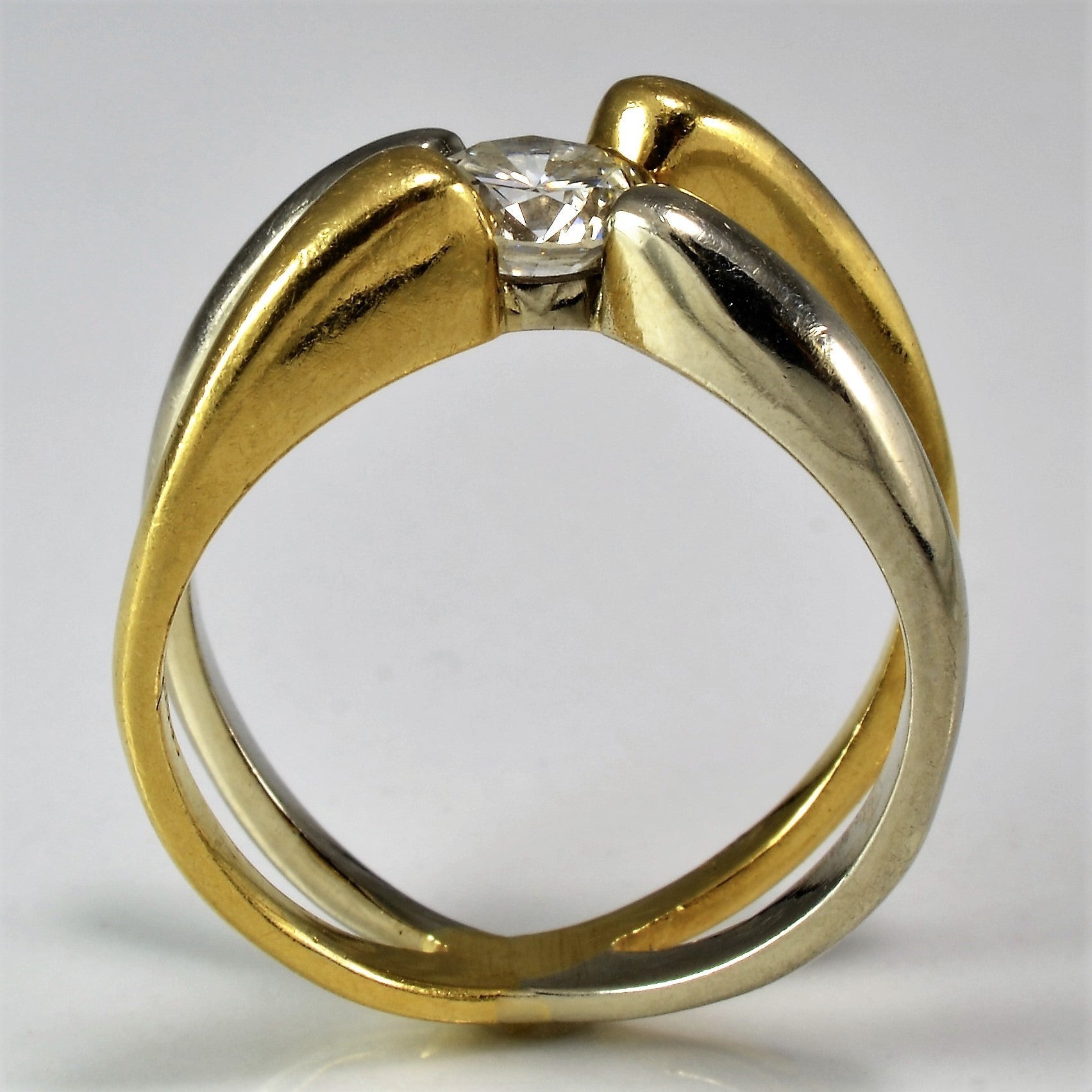 Two Tone Crossover Diamond Ring | 0.62ct | SZ 6.25 |