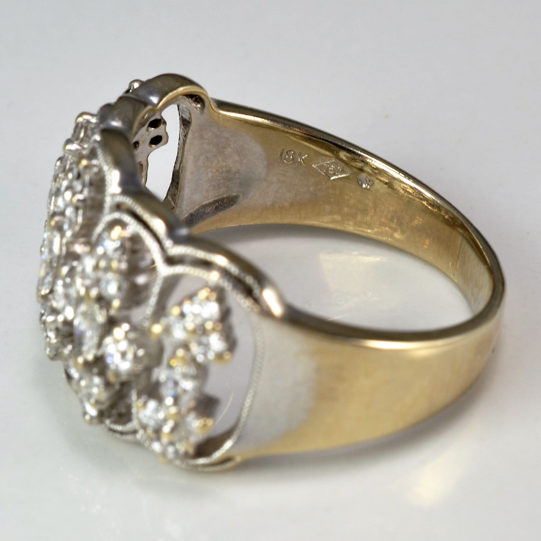 Mixed Cut Diamond Openwork Cocktail Ring | 1.00ctw | SZ 8.75 |
