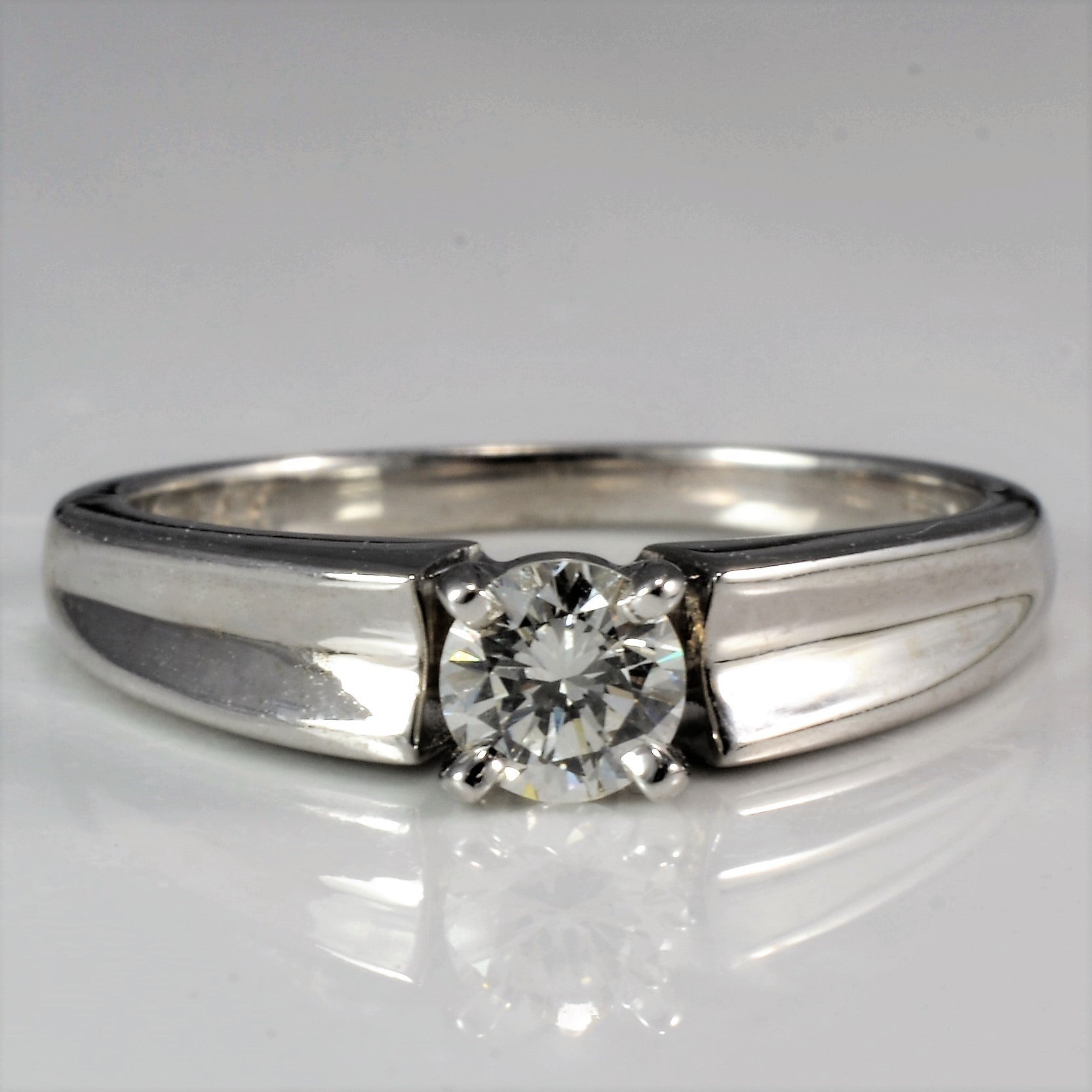 Concave Band Solitaire Engagement Ring | 0.21 ct, SZ 4.5 |