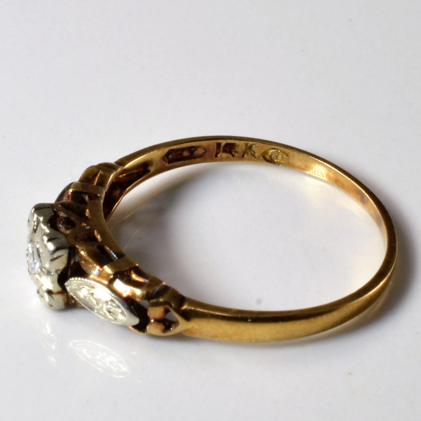 Mid Century Solitaire Ring | 0.05ct | SZ 7.75 |