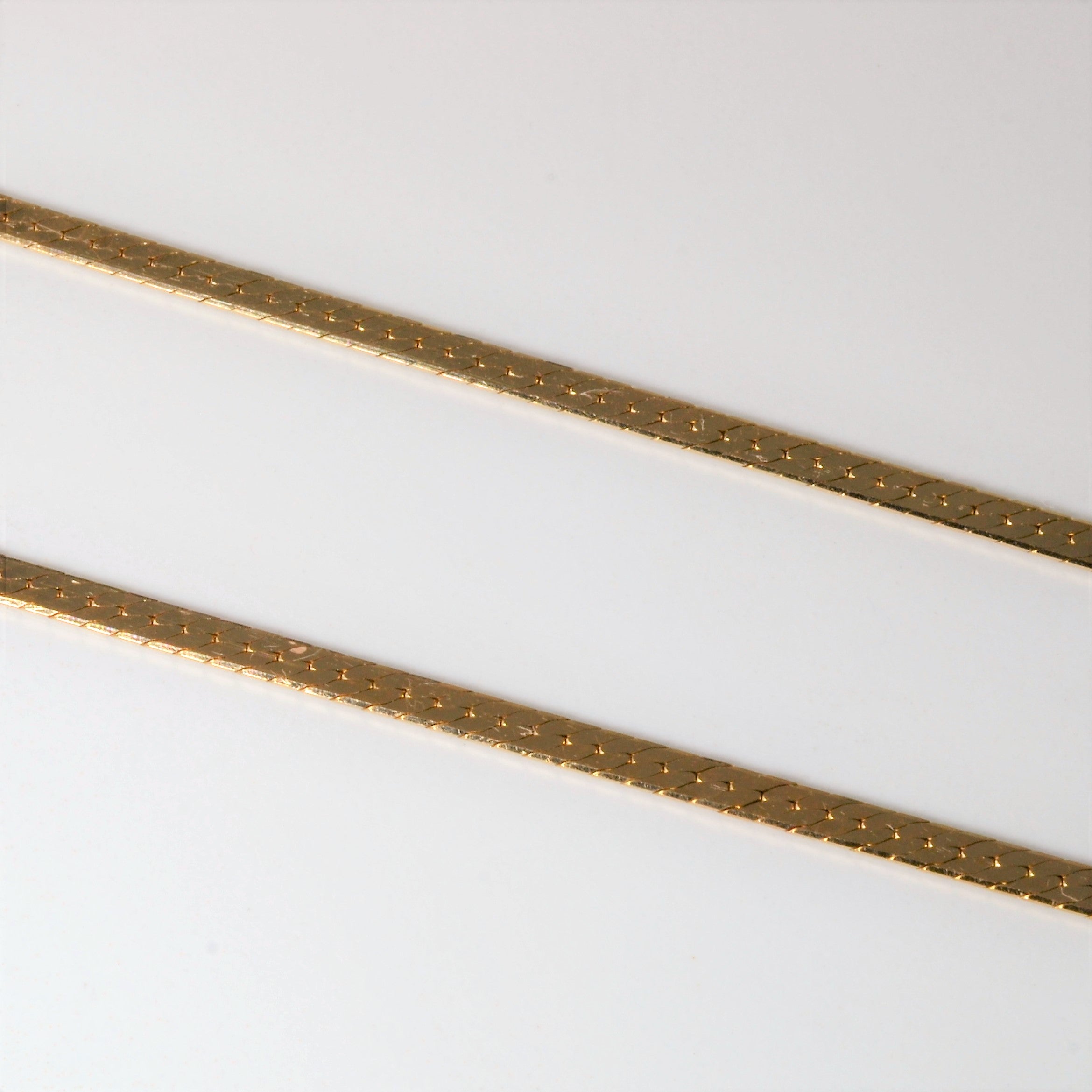 14k Satin Textured Herringbone Chain | 19" |