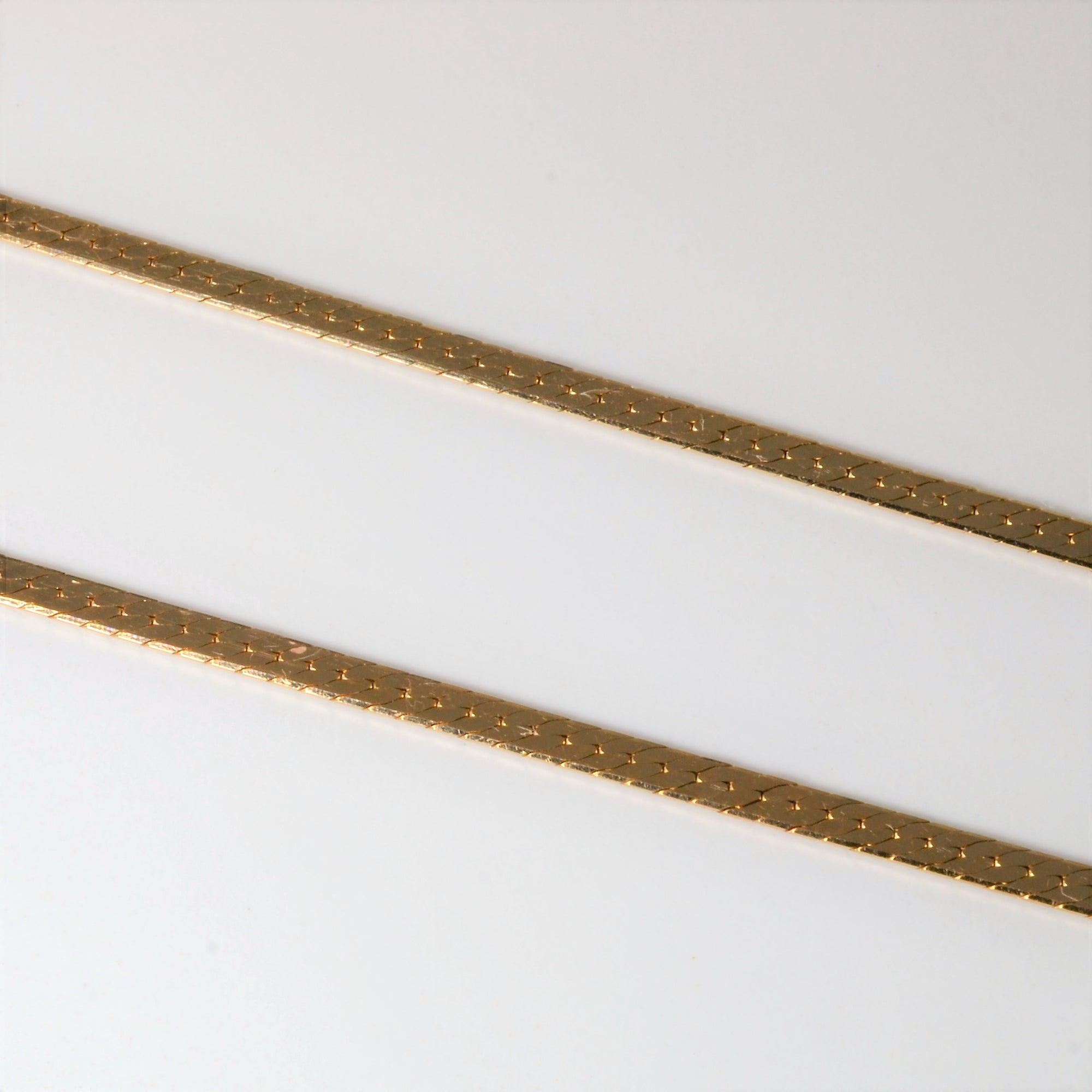 14k Satin Textured Herringbone Chain | 19