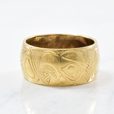 Indigenous Eagle Art Gold Band | SZ 8 |