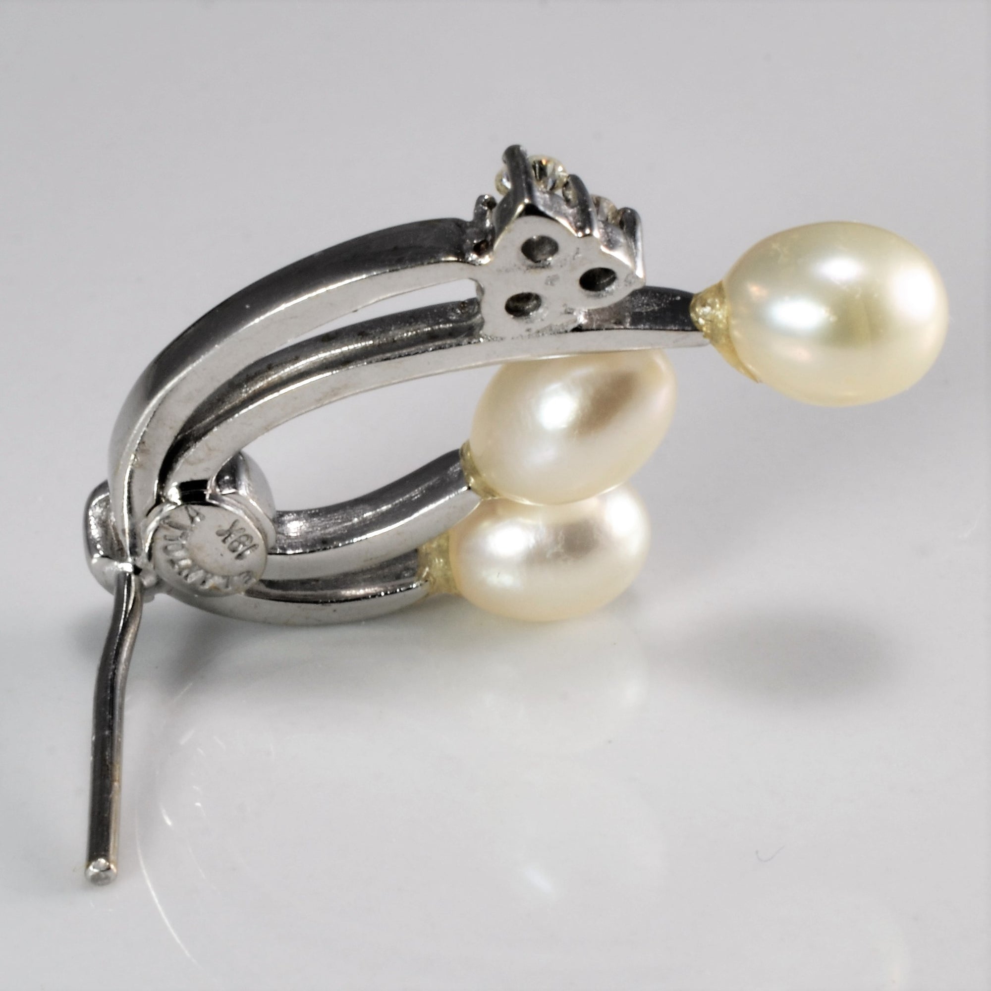 Unique Pearl & Diamond Knot Dangle Earrings | 0.36 ctw |