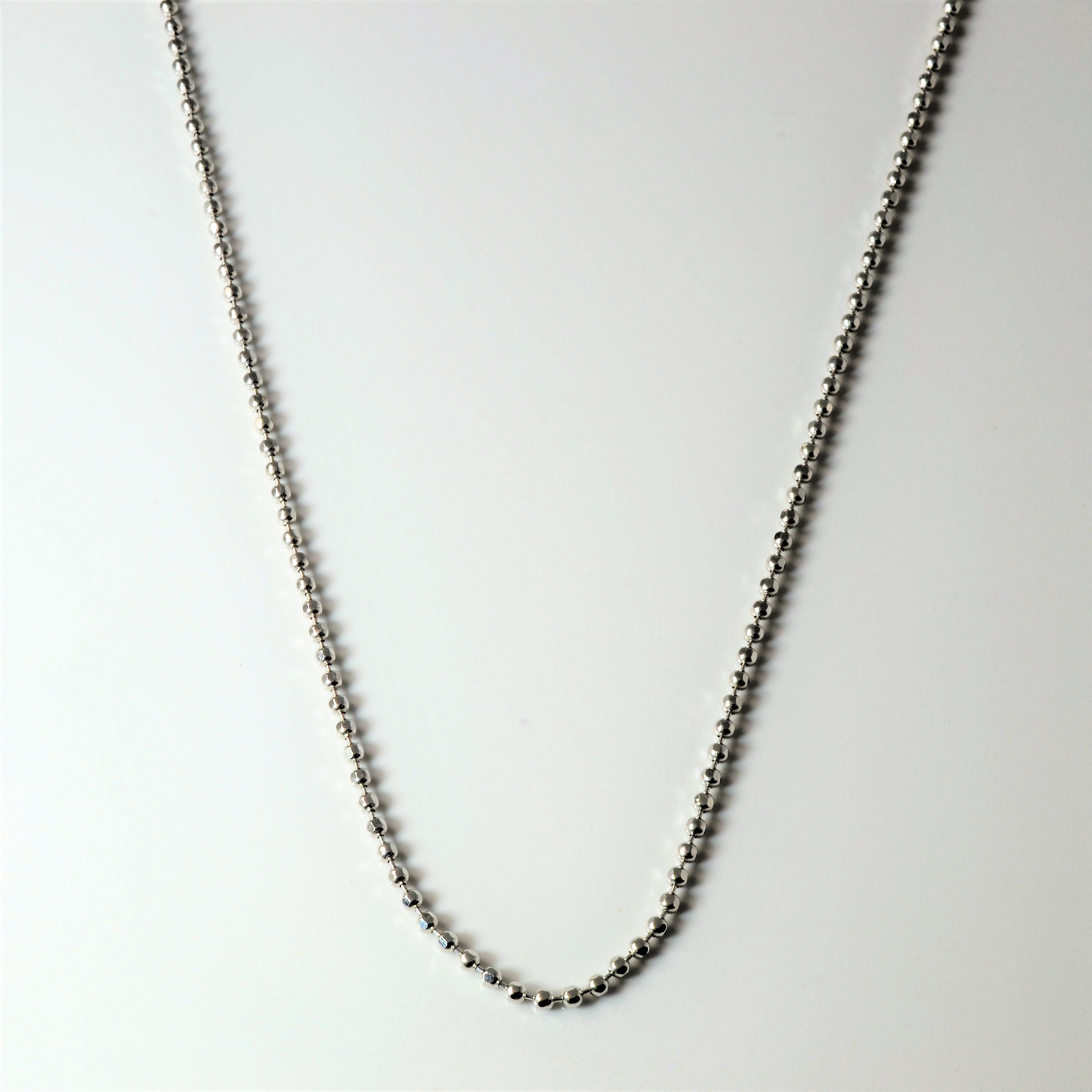14k White Gold Bead Chain | 16" |