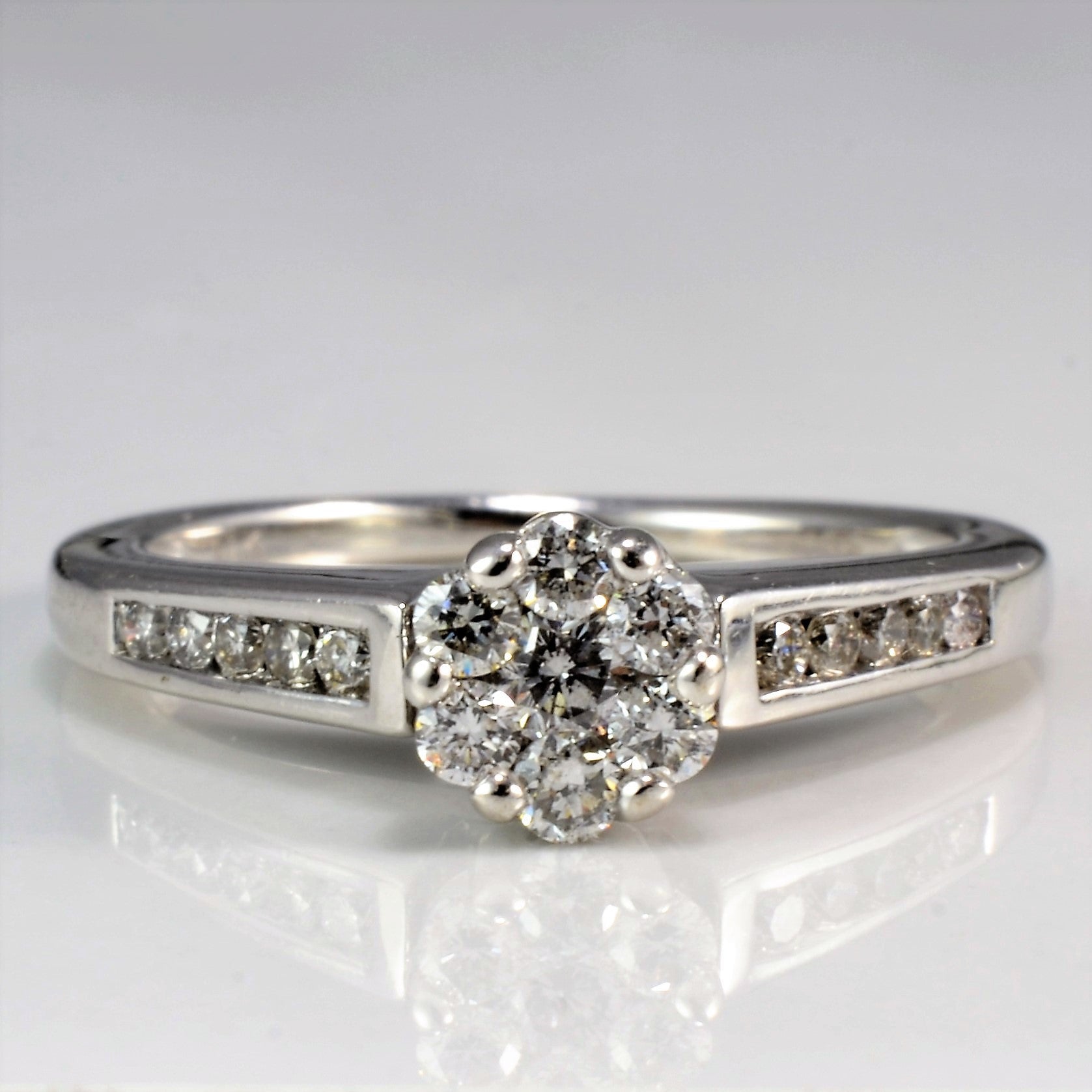 Floral Diamond Cluster Engagement Ring | 0.40 ctw, SZ 5.5 |