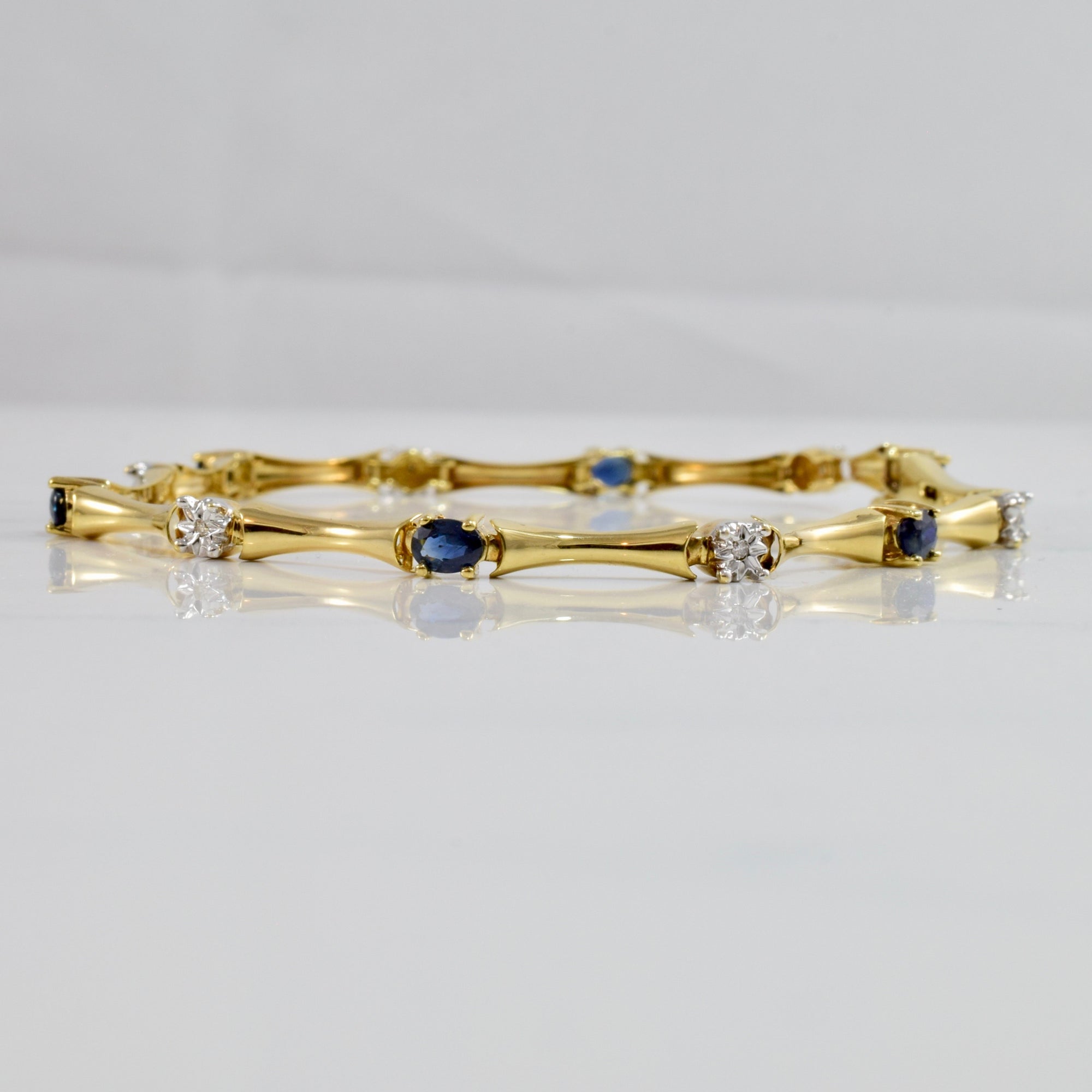 Sapphire and Diamond Bracelet | 0.03 ctw SZ 7.5