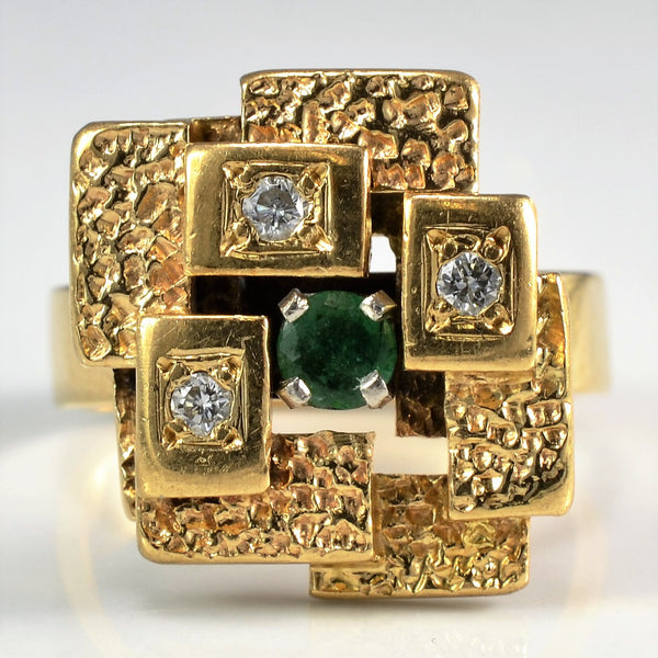 Vintage Emerald Cocktail Ring | 0.09 ct, SZ 5.5 |