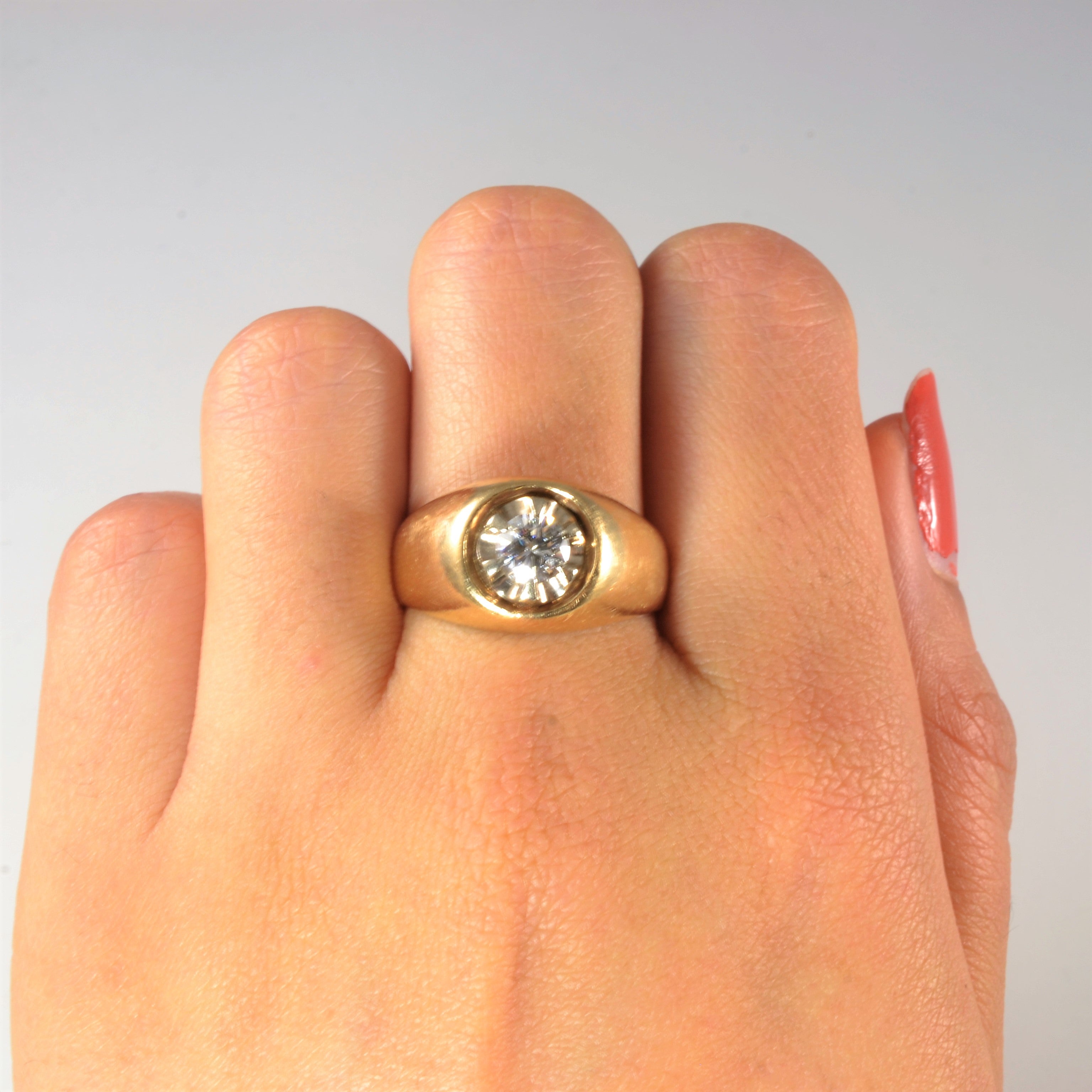 Illusion Solitaire Diamond Wide Ring | 0.55ct | SZ 9.25 |