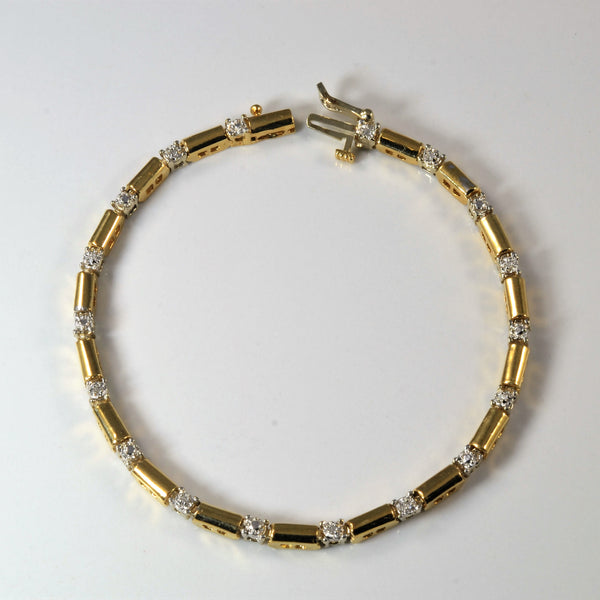 Bar Link Diamond Bracelet | 0.05ctw | 7.5