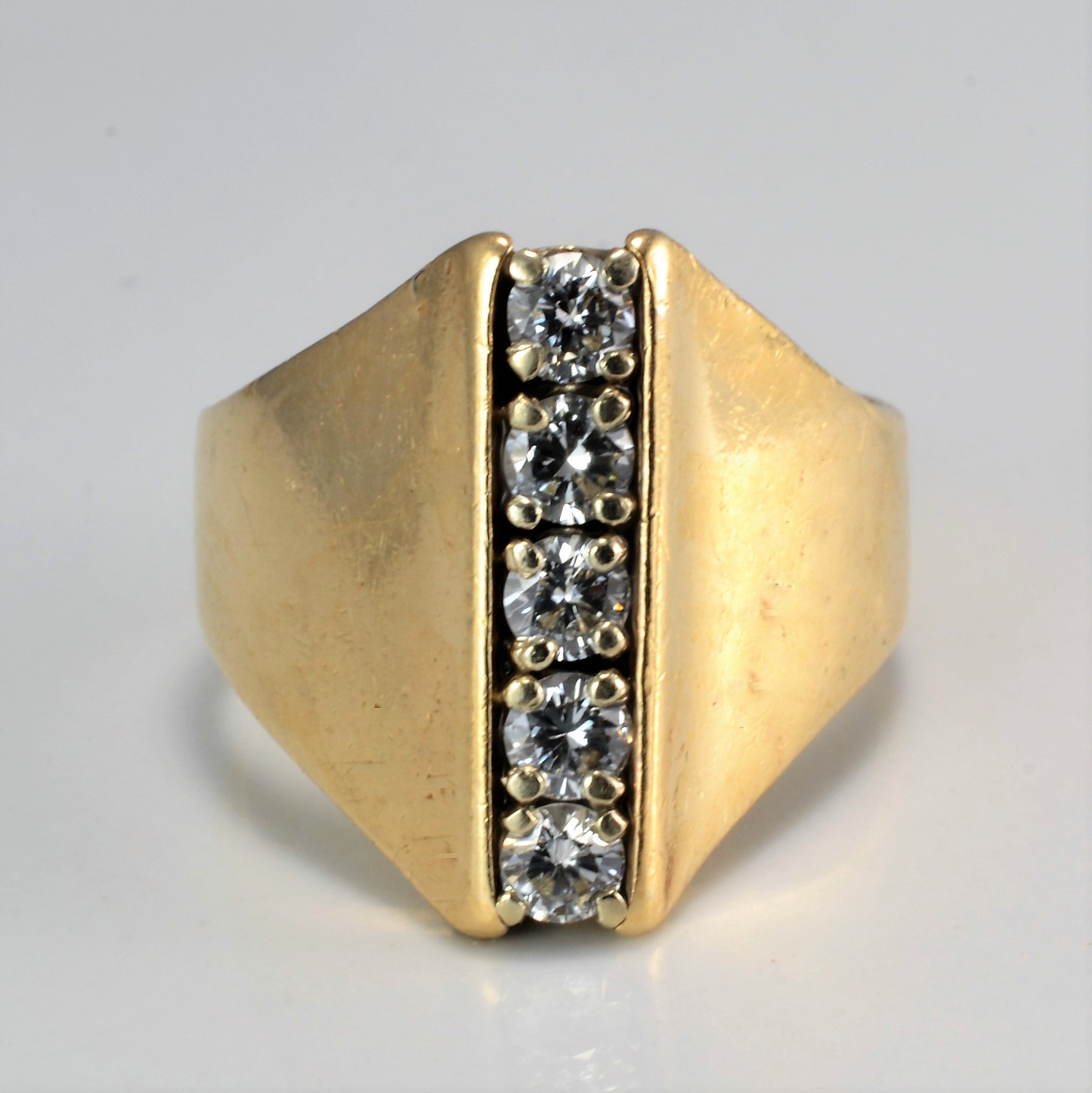 Five Stone Diamond Heavy Ring | 0.70 ctw, SZ 8.5 |