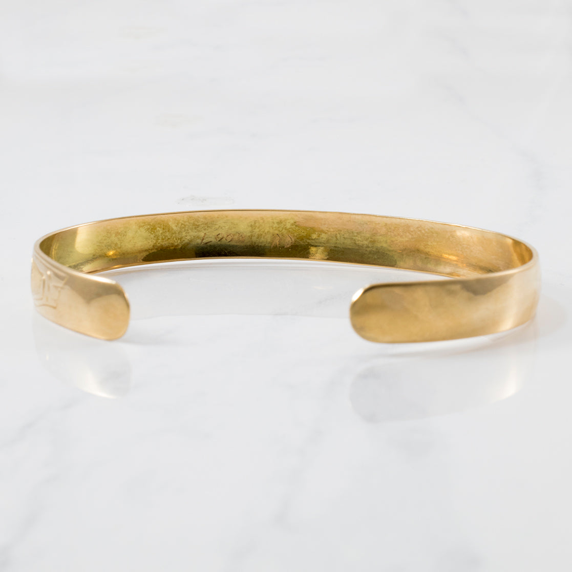 Indigenous Loon Art Gold Cuff Bracelet | SZ 6