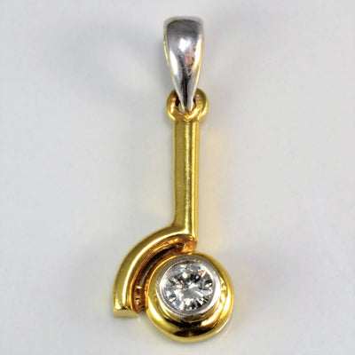 Two Tone Abstract Solitaire Diamond Pendant | 0.25 ct |