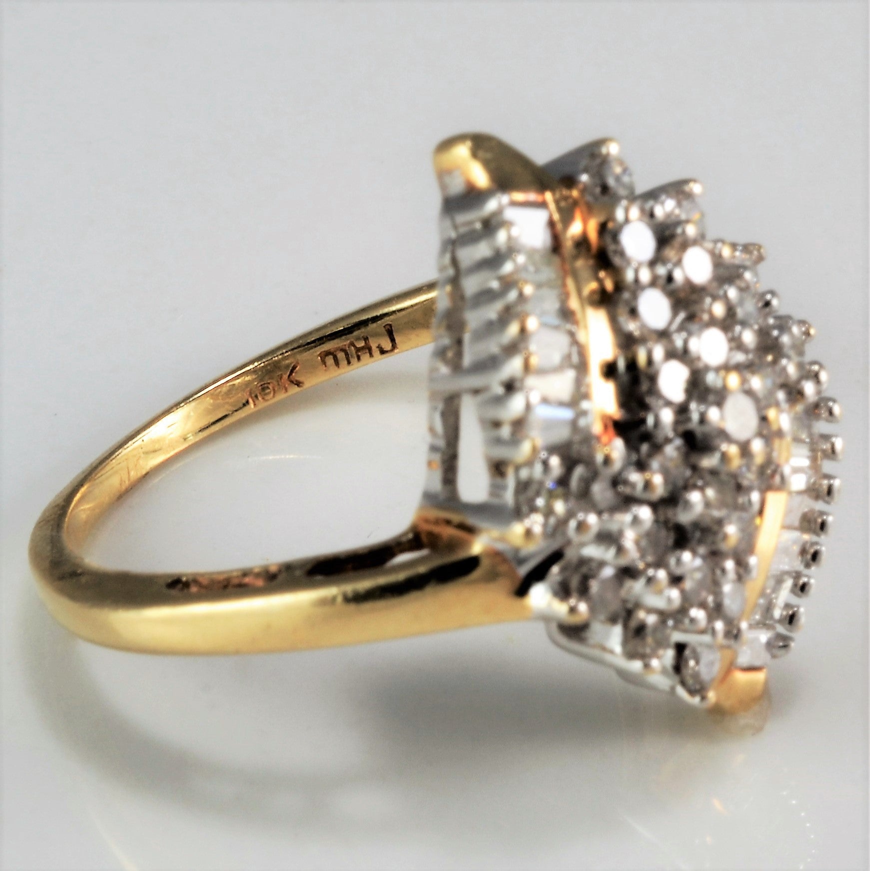 Elegant Waterfall Marquise Shaped Diamond Cluster Ring | 0.52 ctw, SZ 5 |