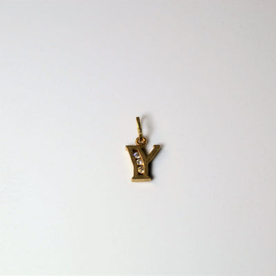 Channel Diamond Y Letter Pendant | 0.03ctw |