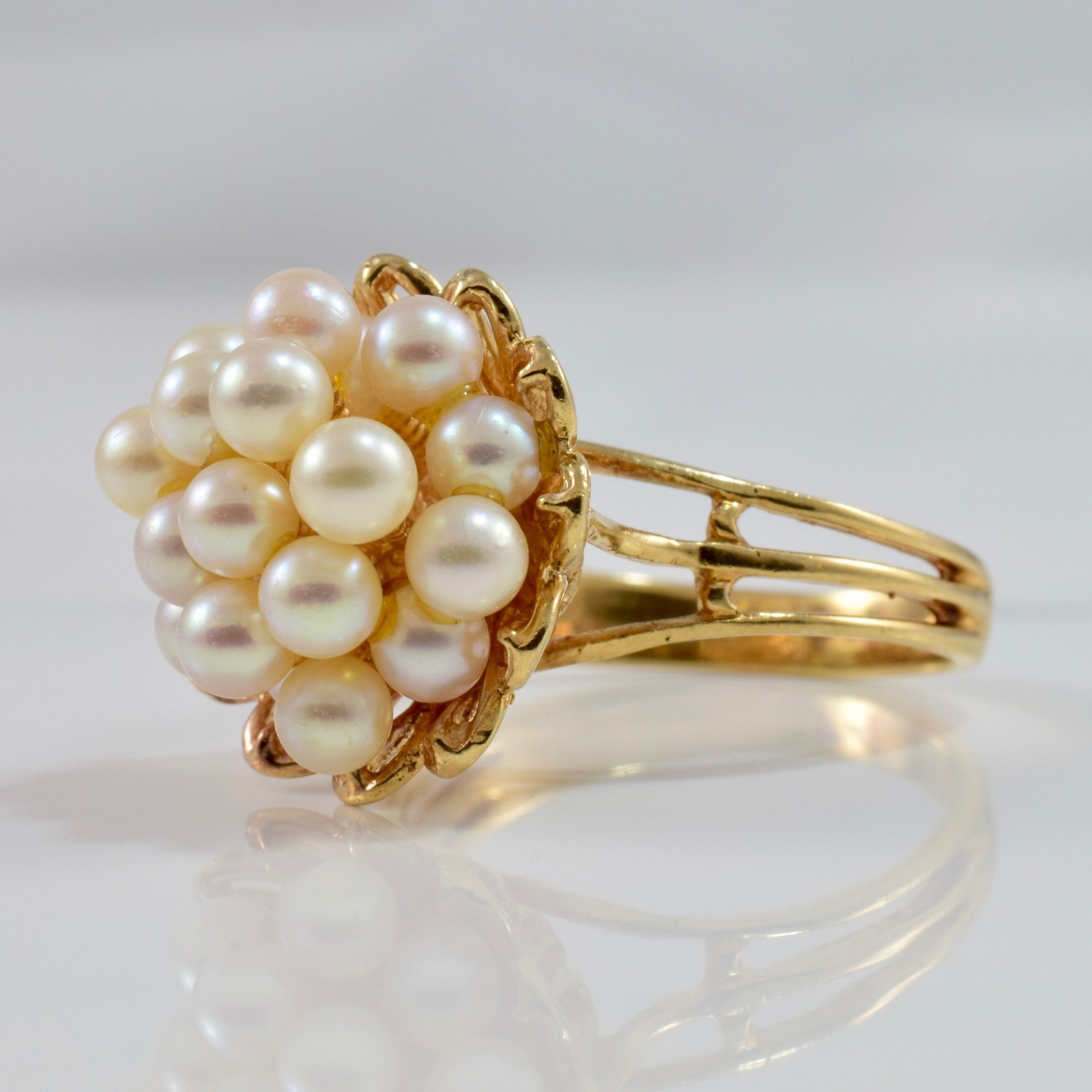 High Set Pearl Cluster Ring | SZ 7.5 |