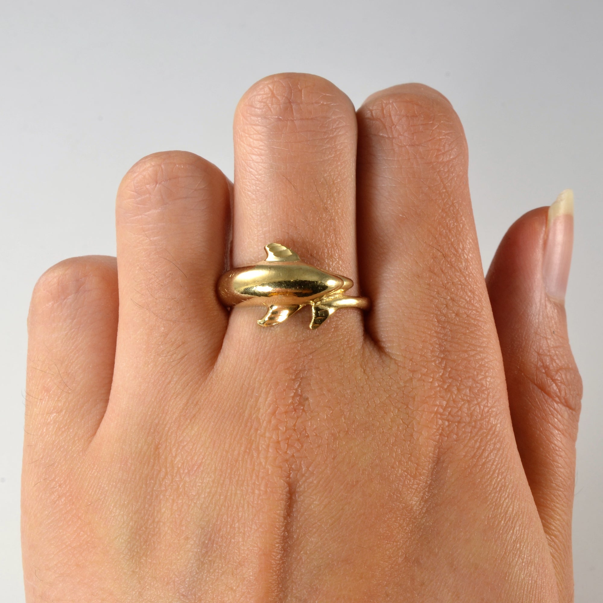 Gold Dolphin Bypass Ring | SZ 8.25 |