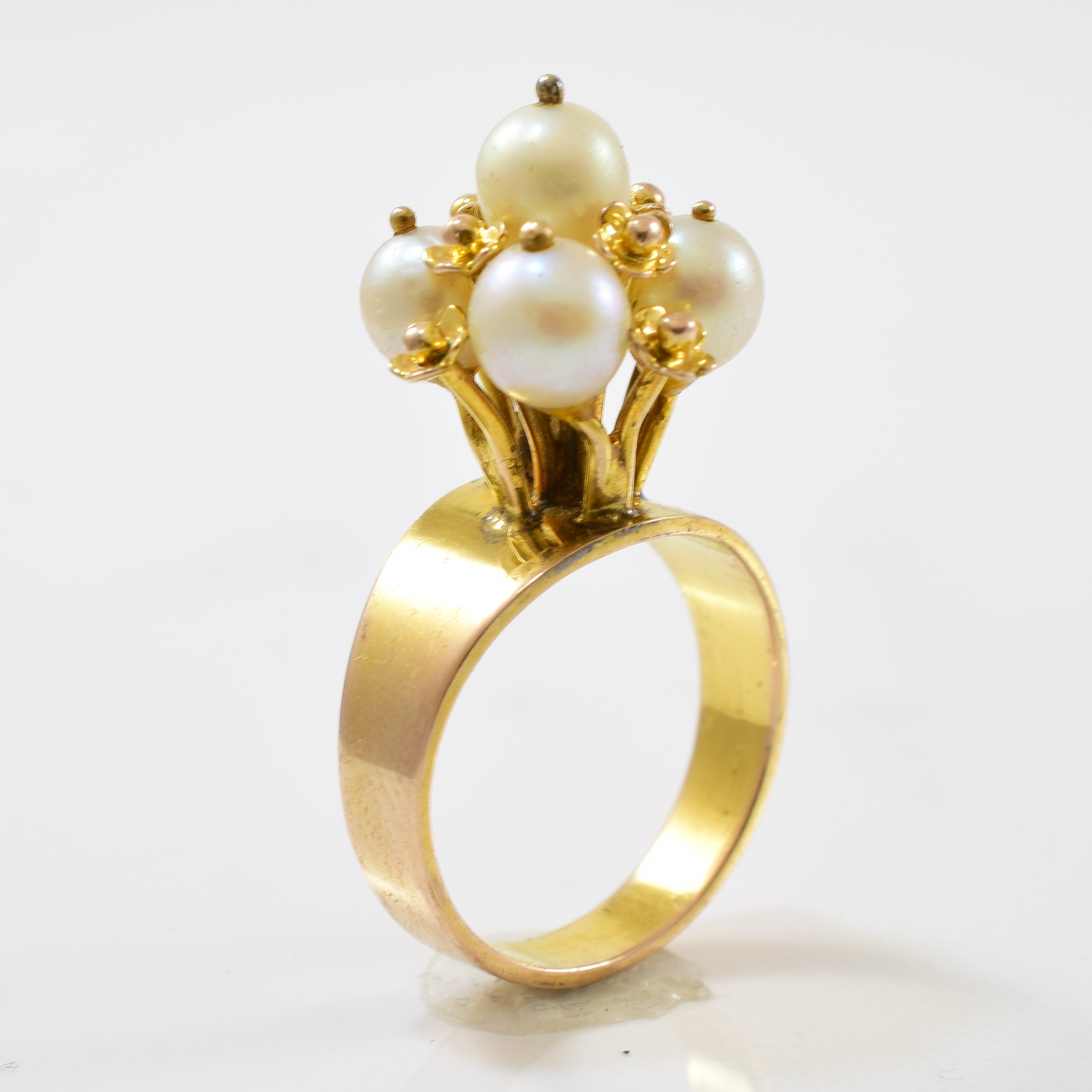 Tall Floral Pearl Ring | 5.75ctw | SZ 6 |