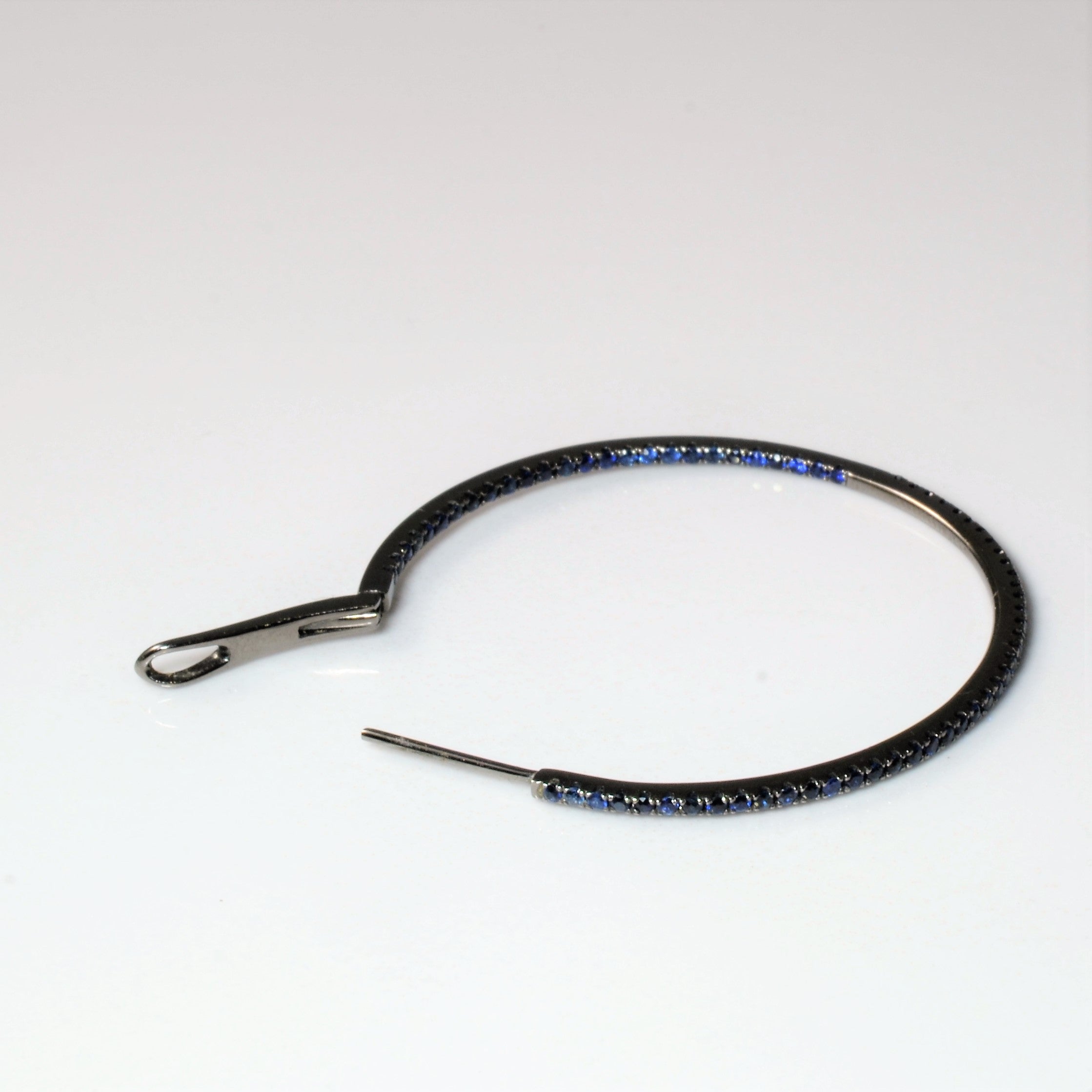 Black Gold Inside Out Sapphire Hoop Earrings | 0.87ctw |